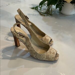 Via Spiga Leather Slingback Heels